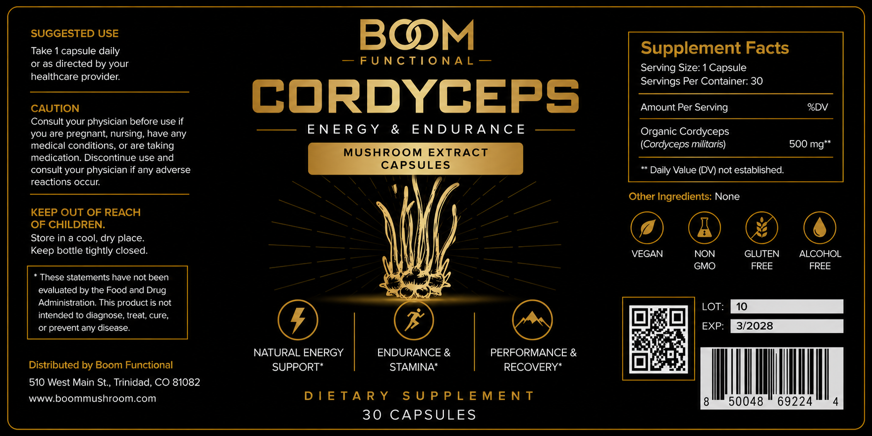 Cordyceps Mushroom Capsules For Energy