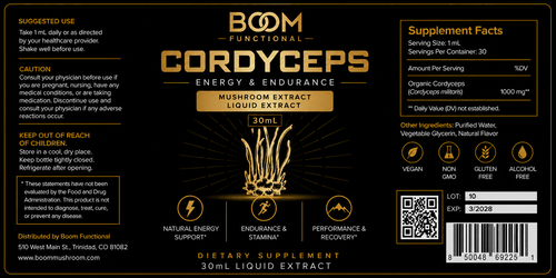 Cordyceps Mushroom Dropper Bottle For Energy