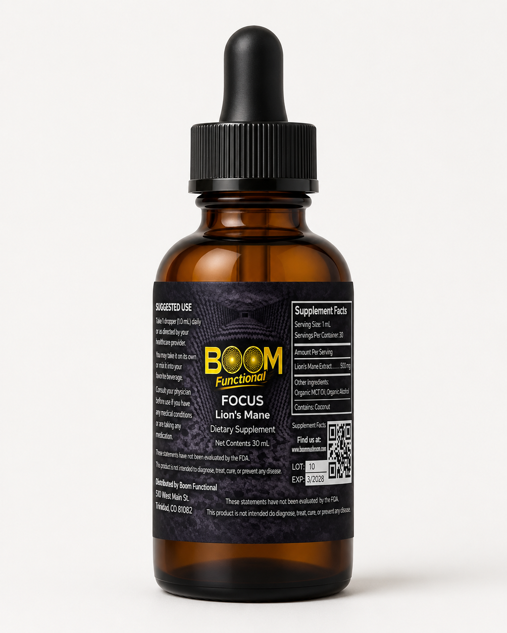 Lionsmane Mushroom Dropper Bottle For Focus