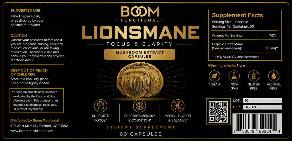 Lionsmane Mushroom Dropper Bottle For Focus