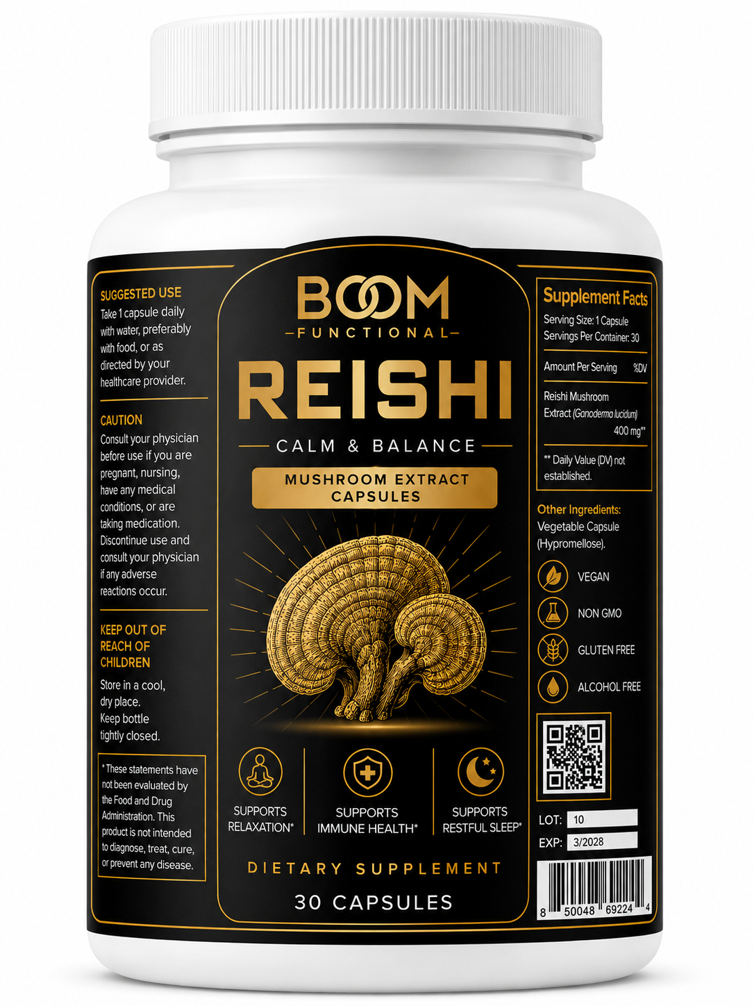 Reishi Mushroom Capsules For Relaxation