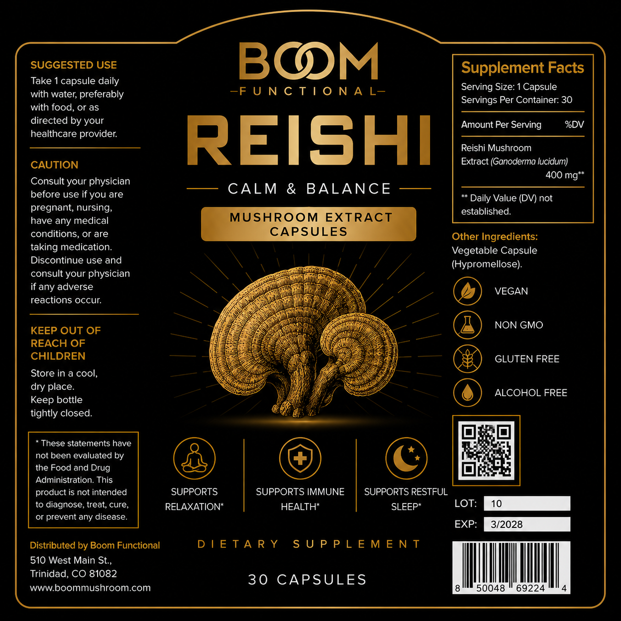 Reishi Mushroom Capsules For Relaxation